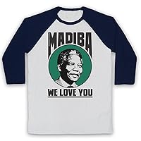 Men's Nelson Mandela Madiba We Love You 3/4 Sleeve Retro Baseball Tee