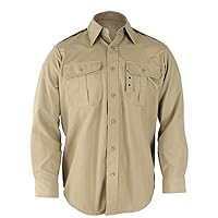 Men's Long Sleeve Tactical Shirt, Khaki, Large Long