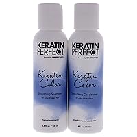 Color Travel Duo - Shampoo & Conditioner - Reduce Dull Hair - Glossy Shine - For Color Treated Hair - Moisture Retain - Sulfate Paraben Free - 3.4 Oz