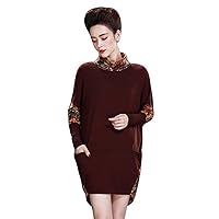 Dress Cashmere Knitting Printed Knitting Comfortable Long Sleeves Skirt