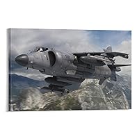 FRS1 Sea Harrier Fighter Military Aircraft Picture British Air Force Aviation Decorative Art Modern Canvas Wall Art Prints for Wall Decor Room Decor Bedroom Decor Gifts 08x12inch(20x30cm) Frame-styl