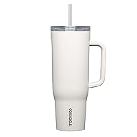 Corkcicle Cruiser Insulated Tumbler with Handle and Straw, Oat Milk, 40 oz – Reusable Water Bottle Keeps Beverages Cold for 20 Hours, Hot for 9 Hrs