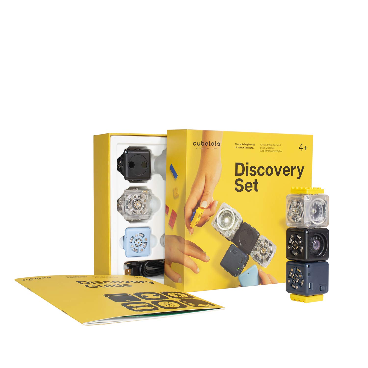 CUBELETS Robot Blocks - Discovery Set for Home - Kids Coding Robots with Unlimited Possibilities, Extend Learning with STEM Concepts, Ages 4-100, Pre-K Thru College