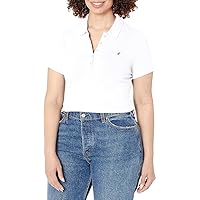 Nautica Women's Short Sleeve Polo Shirt, Womens 3-Button Cotton Golf Shirts - White XX-Large