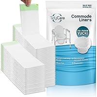 Bedside Commode Liners for Portable Toilet Chair Bucket and Bedpan | Value Pack of 96 Disposable Waste Bags for Adults in Medical Care | Universal Fit Portable Toilet Liners