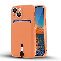 Silicone Wallet Case with Card Holder (for iPhone 13 Mini 5.4 Inch 2021) - Upgrade/Kumquat