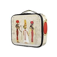 ALAZA Aged Egyptian Hieroglyph Symbols Toiletry Bags Makeup Pouch Train Style Case for Teens Nurse