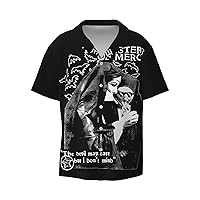 The Sisters of Mercy Mens Fashion Hawaiian T Shirt Funny Button Down Clothes Short Sleeve Tops
