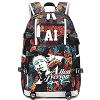 FANwenfeng Basketball Player Iverson Luminous Backpack Travel Backpack Fans Bag for Men Women (Style 2)