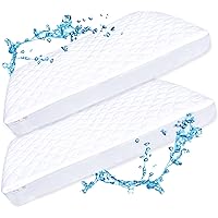 Pack N Play Mattress Protector Pad - Waterproof & Noiseless, Ultra-Soft Breathable Mattress Cover for Pack and Plays, Playards and Mini Cribs, Highly Absorbent Fitted and Dryer Safe (2 Pack)