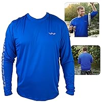 UPF50+ Long Sleeve Fishing Shirts for Men - Vented Sides, Light Weight, Wicking