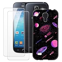 Samsung Galaxy S4 Mini Case + 2PCS Screen Protector Tempered Glass, Ultra Thin Bumper Shockproof Soft TPU Silicone Cover for Samsung Galaxy i9190 (4.3”)