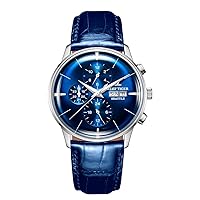 REEF TIGER Luxury Multifunction Watches for Men Steel All Blue Automatic Watches RGA1699
