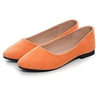 Suede Ballet Flats for Women Classic Basic Office Shoes Soft Slip-ons