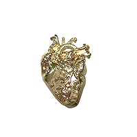 Gold Toned Large Anatomical Heart Magnet