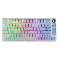 EPOMAKER TH80 Pro 75% Hot Swap RGB 2.4Ghz/Bluetooth 5.0/Wired Gaming Mechanical Keyboard, with 4000mah Battery, MDA PBT Keycaps, Knob Control for Windows/Mac PS5 PS4 Xbox(TH80 Pro Monet, Flamingo)