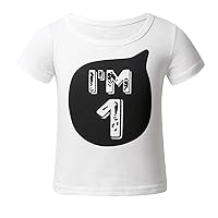 ACSUSS Toddlers Baby Boys Girls Cotton Short Sleeves T-Shirt Tees Letters Print Tops Summer Clothes Casual Wear