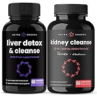 Liver Cleanse Capsules and Kidney Cleanse Capsules 2 Pack Bundle