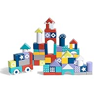 ROBUD Wooden Building Blocks Set for Toddlers Kids, Montessori Toy Gift for Boys and Girls Ages 3-8 Years Old - 60 PCS