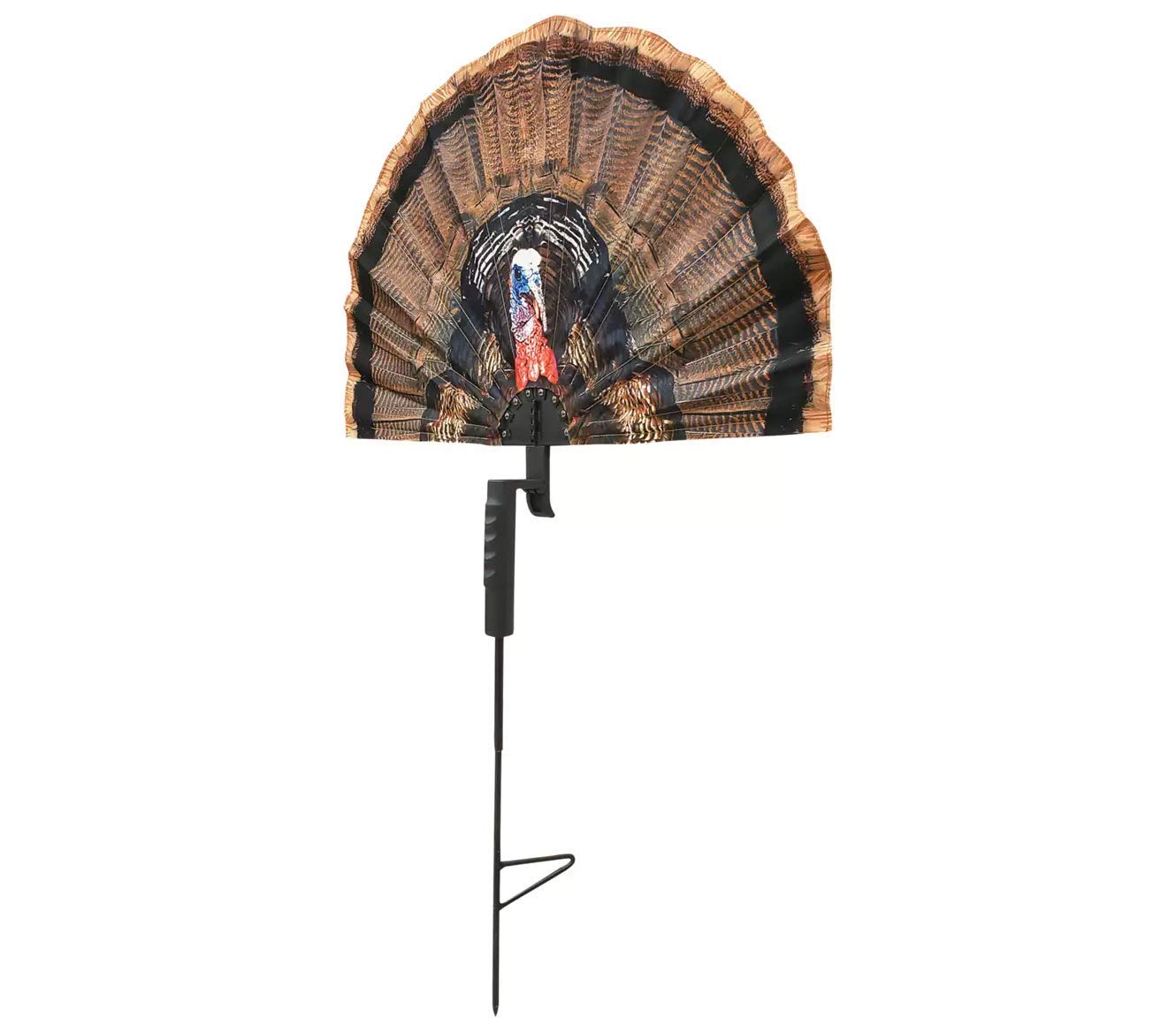 MOJO Outdoors Fatal Fan Turkey Hunting Decoy, Realistic Artificial Fan with Photo Head Mounted Stake, Turkey Hunting Gear and Accessories