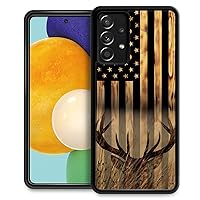 DJSOK Case Compatible with Samsung Galaxy A23 Case,Wood Grain American Flag Buck Hunter Deer Luxury Pattern Design Pattern Back+Soft Silicone Protective Case