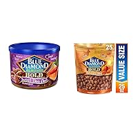 Blue Diamond Almonds, Bold Sweet Thai Chili, 6 Ounce with Blue Diamond Almonds Bold Habanero BBQ Almonds, 25 Ounce