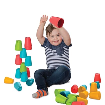 MindWare CupStruction – Interlocking Building & Stacking Toy for Kids Ages 3 & Up – Boosts Fine Motor Skills and Hand-Eye Coordination