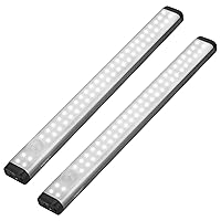 Motion Sensor led Closet Light Rechargeable (2024 New) 1500mAh Battery Powered Wireles Under Cabinet Light for Wardobe,Kitchen,led Pantry Light 3W NaturalWhite 3 Mode (ON/Off/Auto) 2pack