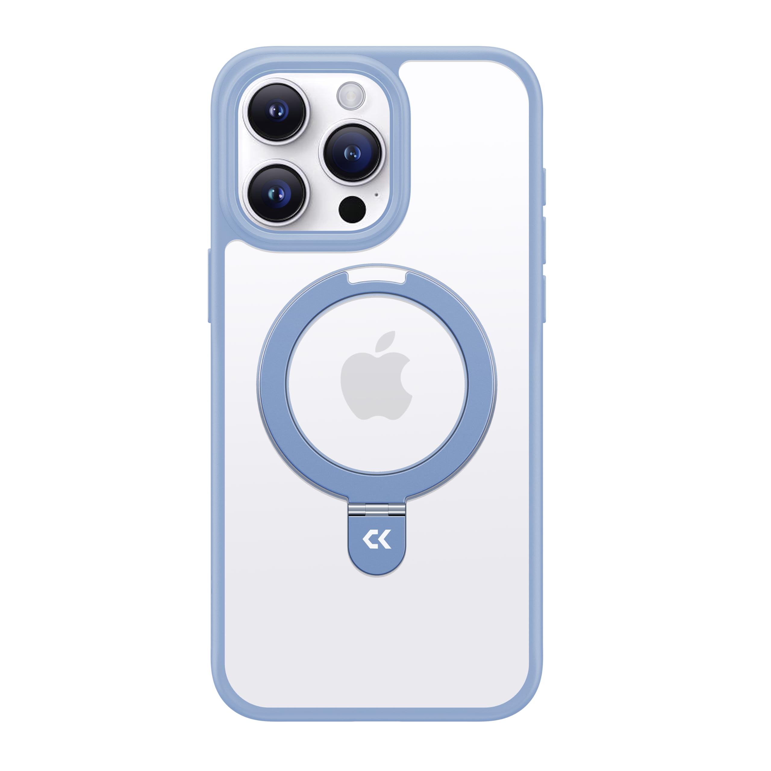 CASEKOO 【1 Set 2 Cases】 Genuine Official Magnetic Ring Stand for iPhone 15 Pro Max Case Matte Translucent Slim Case 6.7'' 2023,Pink & Blue