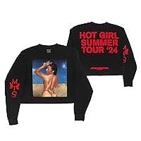 Megan Thee Stallion Official Merch Hot Girl Summer Tour Cropped Long Sleeve T-shirt
