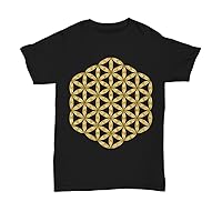 Golden Flower of Life Sacred Geometry t Shirt Hoodie Art by Gordon Johnson Unisex Tee
