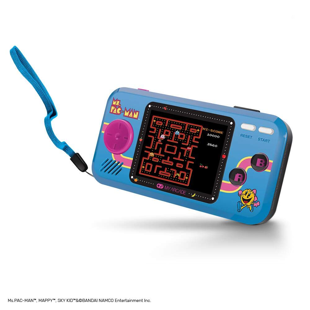 My Arcade Pocket Player Handheld Game Console: 3 Built In Games, Ms. Pac-Man, Sky Kid, Mappy, Collectible, Full Color Display, Speaker, Volume Controls, Headphone Jack, Battery or Micro USB Powered