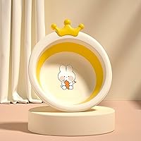 Children's Portable Folding Basin Baby washbasin Household Baby Foot Washing PP Basin Mother and Baby Products Storage Basin Rabbit Crown Folding Basin - Yellow