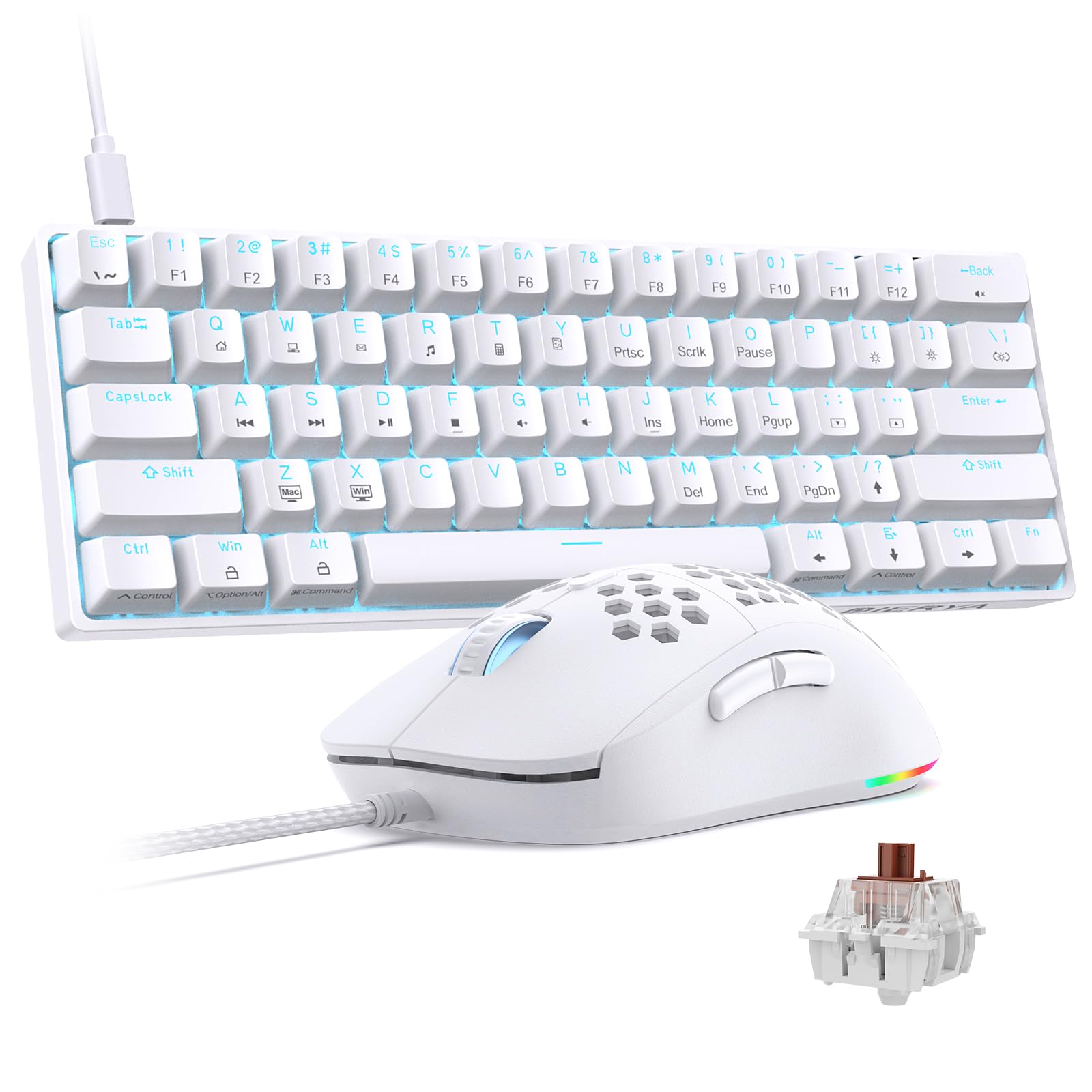 TMKB 60% Percent Keyboard Mouse Combo - Brown Switch