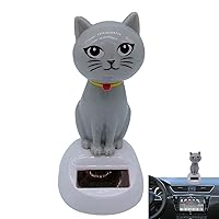 Solar Powered Cat Bobble Head Toy - Cute Solar Cat Bobble Shaking Head Dancing Toy - Solar Powered Car Dashboard Interior Decoration Desktop Ornaments Dancing Toy