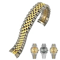 316L Stainless Steel Watchband 20mm Fit For Rolex Datejust Oyster Perpetual 36mm Watch Dial Strap Silver Golden Solid Wristband