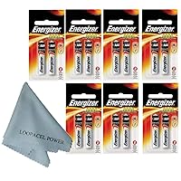 Pack of 14 Energizer AAAA Alkaline Batteries 7x2 - with Loopacell Brand Microfiber Cleaning Cloths Ultra Smooth