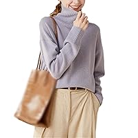 Autumn and Winter Women's Cashmere Thickened High Collar Sweater