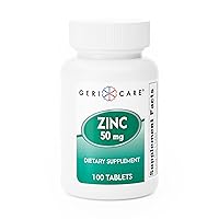 GeriCare Gericare Zinc Sulfate 50mg Dietary Supplement, 100 Count