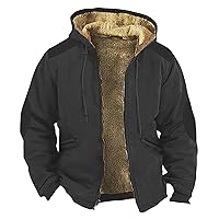 Men Winter Sherpa Lined Jacket Heavyweight Fleece Warm Trucker Hoodies Coat Big And Tall Jackets For Men Hoodie