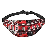 London Street Adjustable Belt Hip Bum Bag Fashion Water Resistant Hiking Waist Bag for Traveling Casual Running Hiking Cycling
