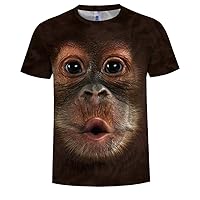 1PC Funny Monkey T-Shirt Cartoon Digital Printing Clothes Comfortable and Breathable Short Sleeve Creative Gift for Man(XL) T-Shirt
