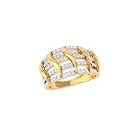 Jewels 14K Gold 0.52 Carat (H-I Color,SI2-I1 Clarity) Lab Created Diamond Band Ring