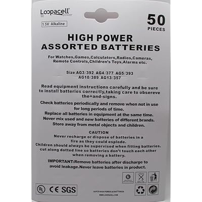 LOOPACELL AG13/LR44 Alkaline Button Cell Battery - 12 Pack