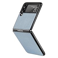 Luxury Carbon Fiber Slim Case for Samsung Galaxy Z Flip 3 4 5G Flip3 Flip4 Phone Protective Cover for Samsung Z Flip 4,Blue,for Galaxy Z Flip 4