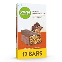 ZonePerfect Protein Bars, 14g Protein, 19 Vitamins & Minerals, Nutritious Snack Bar, Chocolate Peanut Butter, 12 Bars