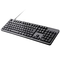 Elecom TK-MC50UKLGY/EC Mechanical Keyboard, Wired Full Size, N Key Rollover Compatible, 50 Million Times Heavy Duty Switch, Red Axis, Gray