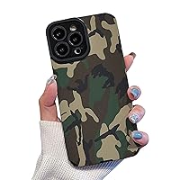 Gerrit Camo Phone Case for iPhone 11 12 13 14 15 Pro Max Camouflage Camera Case for Men and Boys Dual-Layer Soft TPU Impact Resistant case (Size : for iPhone 15pro)