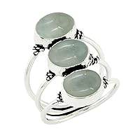 8.65Cts Native American Style Oval Shaped Natural Gemstone Handmade Rings For Women, Handmade Birthstone Ring Jewelry Gift For Women Mom Wife Girlfriend Sister