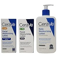 CeraVe Daily Skincare Bundle - Daily Moisturizing Lotion (12 oz), AM Facial Moisturizing Lotion with Sunscreen (2 oz), and PM Facial Moisturizing Lotion (2 oz)